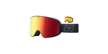 Dirty Dog Eyewear Goggles Mutant Legacy Matte Black/Red Fusion Mirror & Yellow