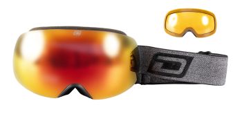 Dirty Dog Goggles Mutant Oracle Black-Grey/Red Fusion Mirror & Yellow