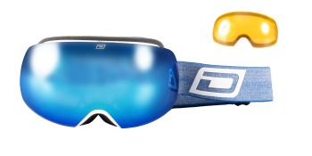 Dirty Dog Eyewear Goggles Mutant Oracle White-Grey/Blue Fusion Mirror & Yellow