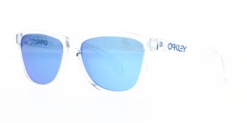 Oakley Sunglasses Frogskins XS Polished Clear Prizm Sapphire Iridium OJ9006-1553